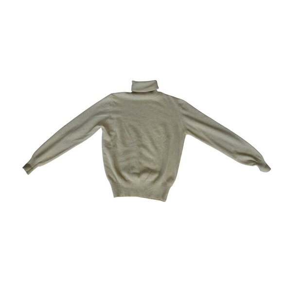 Vintage 90s Evan Picone Beige Lambswool Angora Turtle Neck Sweater Size Large - Picture 11 of 11